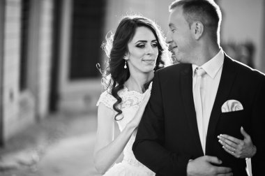 Evlilik çift B&W portresi