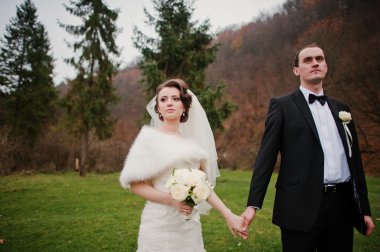 sonbahar orman Çifte düğün