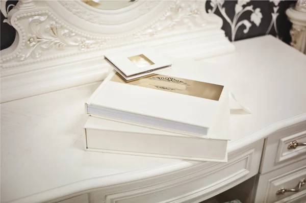 White classic wedding book and album — Stock Photo, Image