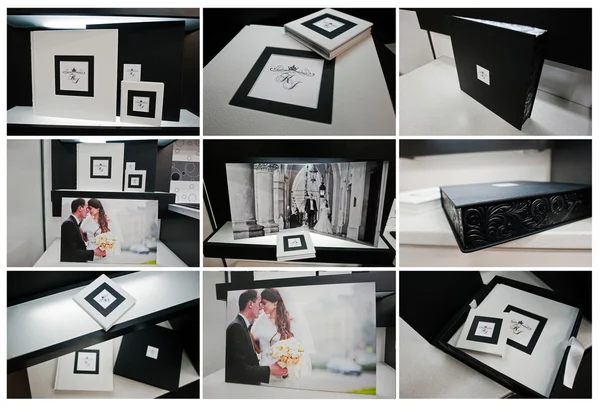 Livre photo de mariage de style noir et blanc et album — Photo