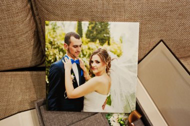 gri ve kahverengi Tekstil kadife düğün kitap ve görüntü ile albüm