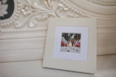 Beyaz klasik deri fotoğraf kitabı ve albüm