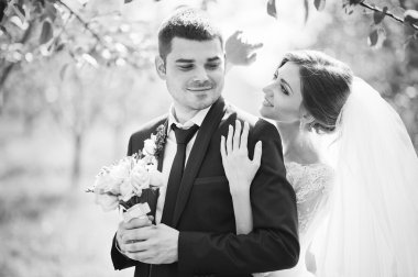 Sevgi dolu evlilik çift Garden