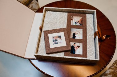 textile wedding photo book and album