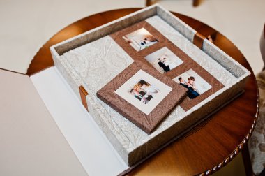 textile wedding photo book and album