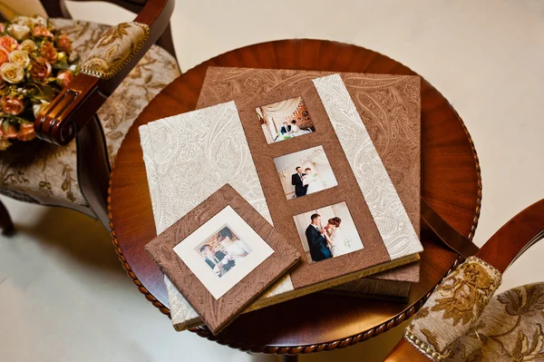 Textile wedding photo book and album — Stock Photo, Image