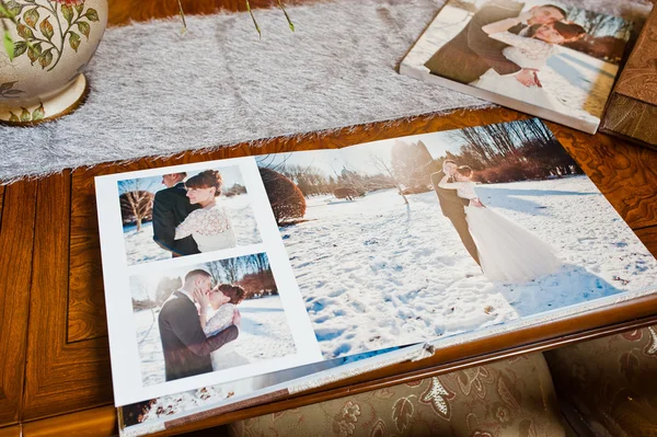 Textile wedding photo book and album — Zdjęcie stockowe
