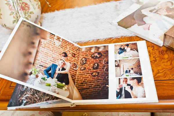Textile wedding photo book and album — Stock Fotó