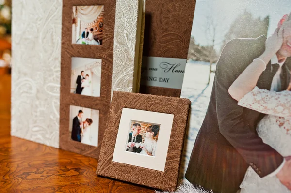 Textile wedding photo book and album — Stock Photo, Image