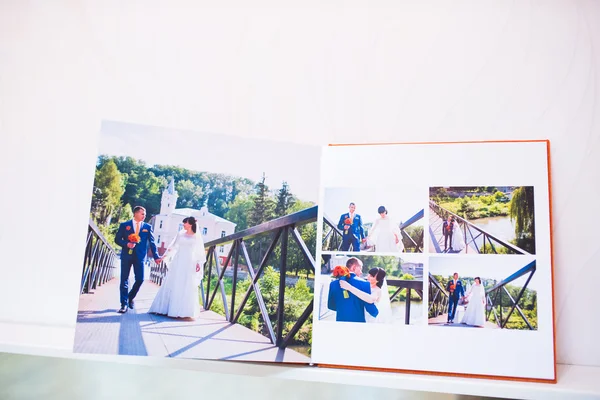 Azul e laranja casamento têxtil foto livro e álbum — Fotografia de Stock