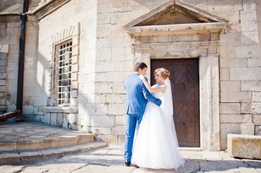 İhale düğün çift arka plan eski mimari kale