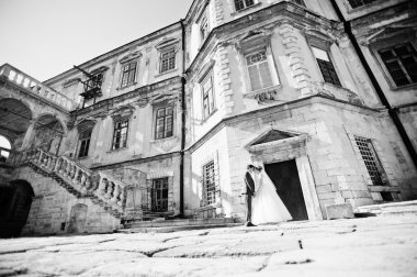 İhale düğün çift arka plan eski mimari kale