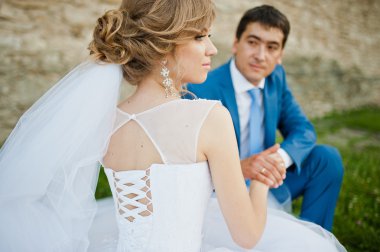 İhale düğün çift arka plan eski mimari kale