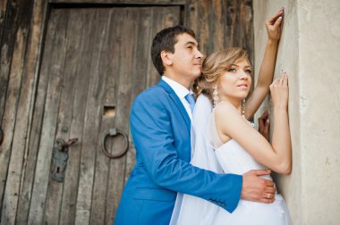 İhale düğün çift arka plan eski mimari kale