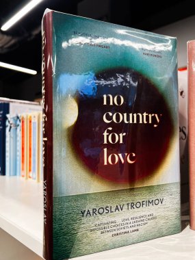 Londra, İngiltere - 12 Aralık 2025: Yaroslav Trofimov 'un sevgisi için deniz mavisi yeşili gradyan üzerinde bir ülke yok.