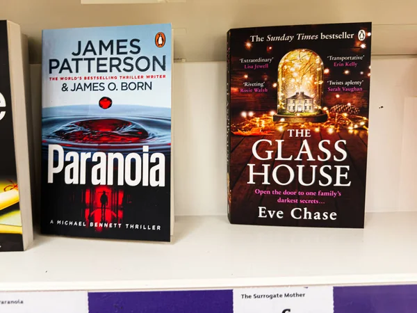 Manchester, İngiltere - 21 Ocak 2026: Suç ve gizem hayranları için Paranoya ve The Glass House 'un yer aldığı iki popüler gerilim romanı raflarda sergileniyor.