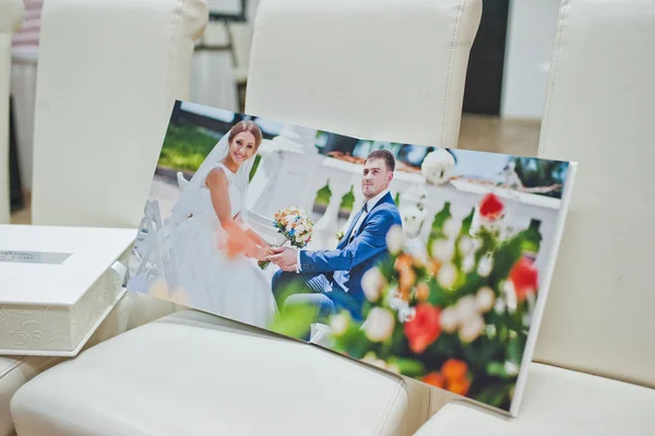 white leather wedding book and album
