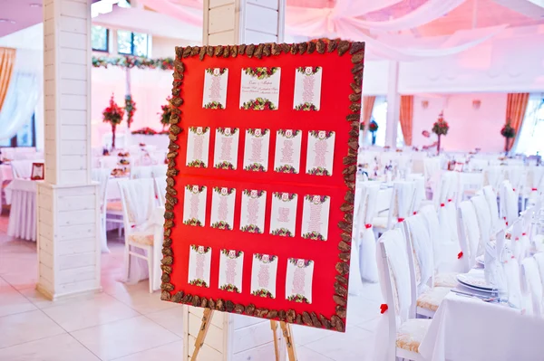 Placa de reunión para invitados en la ceremonia de boda —  Fotos de Stock