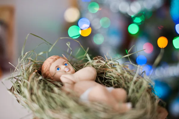 Enfant nouveau-né Jésus-Christ comme crèche — Photo