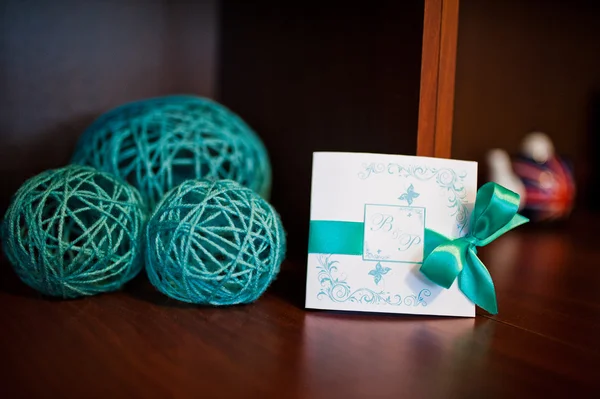 Decoración de la boda con invitación a la boda — Foto de Stock