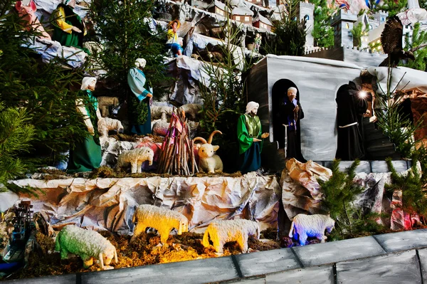 Très grande crèche de nativité de Noël — Photo