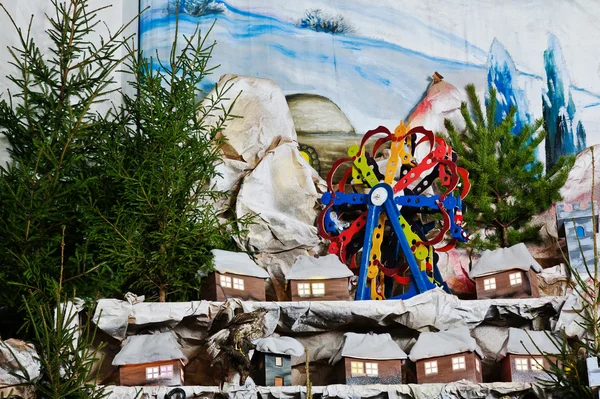 Très grande crèche de nativité de Noël — Photo