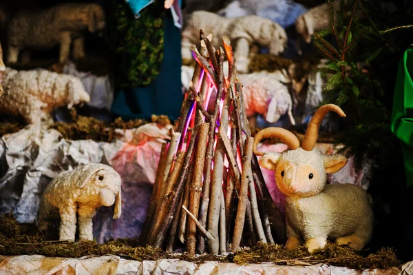 Très grande crèche de nativité de Noël — Photo