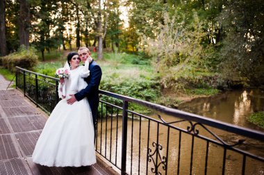 Nehrin altından çelik köprü Çifte düğün