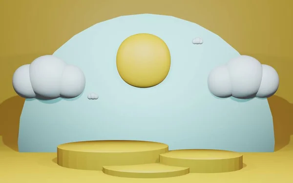 Yaz arkaplanlı 3d podyum