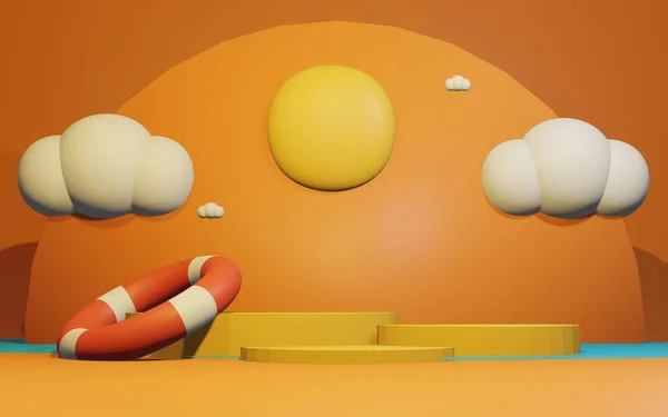 Yaz plajı geçmişi olan 3D podyum