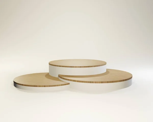 Dokusu ahşap olan 3D podyum