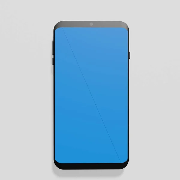 Smartphone Mockup Tela Azul — Fotografia de Stock