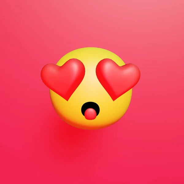 3D sevimli aşk emojisi.