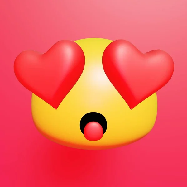 3D sevimli aşk emojisi.