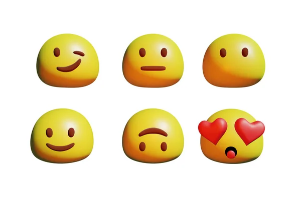 Niedliche Emoji Sammlung Teil — Stockfoto