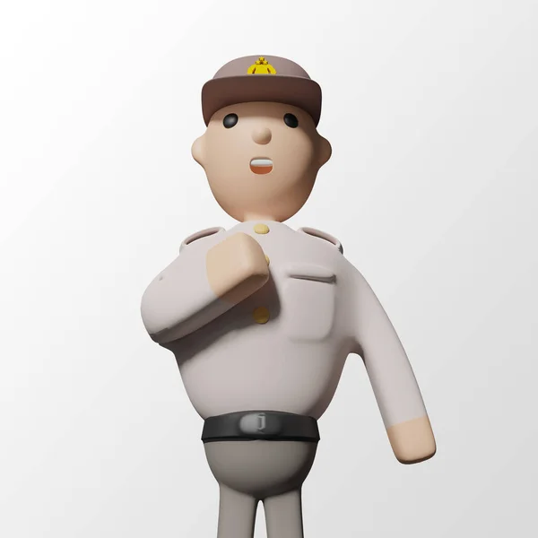 Üç boyutlu polis önü ve altı.