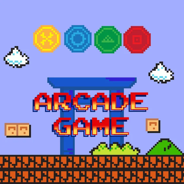 Arcade Jogo Editável Efeito Texto —  Vetores de Stock