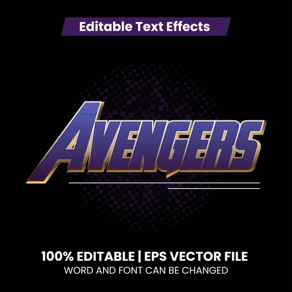 Avengers Effetto Testo Modificabile — Vettoriale Stock