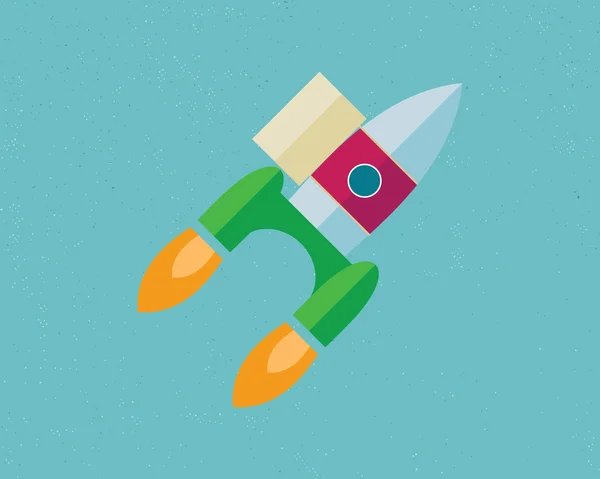 Икона с запуском ракет и космосом — стоковый вектор