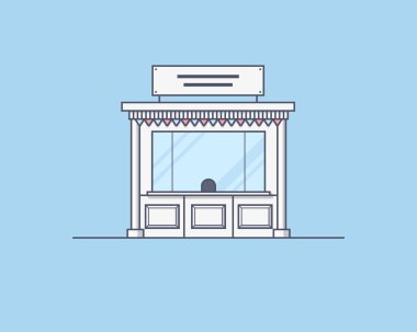 Vektör çizim noktası. Ticaret ve pazar yeri kavramı. Gösterim amacıyla web