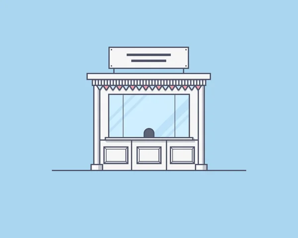 Vector illustration of a kiosk. Trading and market place concept. Illustration for web — Stock Vector