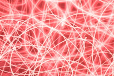 Soyut kırmızı kaotik ışık arkaplanı. Uzun pozlu fotoğrafçılık