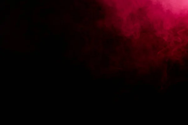 Smoke in red light on black background in darkness — Stock Photo, Image