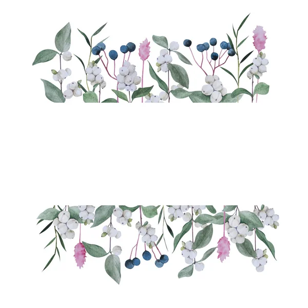 Suluboya ile çizilmiş yeşillik çerçeveli el. Yeşil yapraklı bir çelengin suluboya çizimi. Düğün davetiyesi şablonu, tebrik kartı, geçmiş