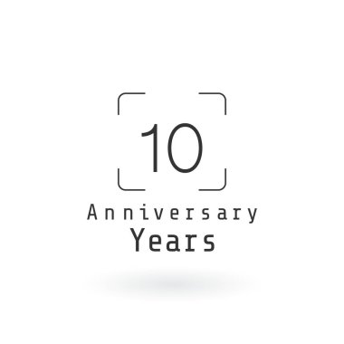 10. Yıldönümü Logo Şablonu Tasarım Beyaz Renk