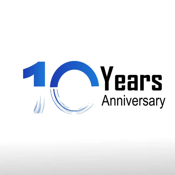 Yıldönümü Logo Şablonu Tasarım Beyaz Renk — Stok fotoğraf