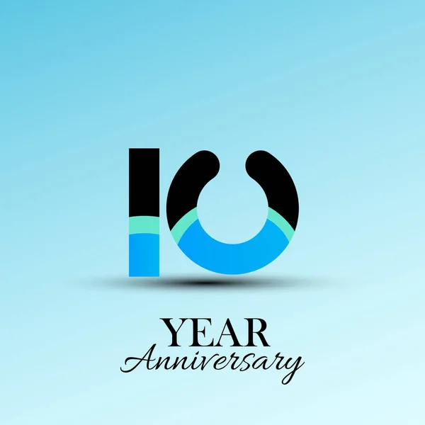 10Leté Výročí Logo Vektorové Šablony Design Ilustrace — Stock fotografie