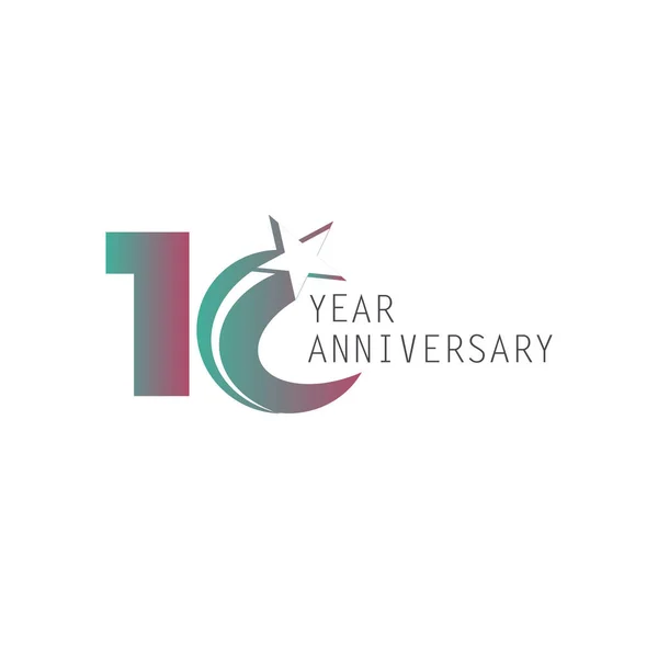 10Leté Výročí Logo Vektorové Šablony Design Ilustrace Bílá Barva — Stock fotografie