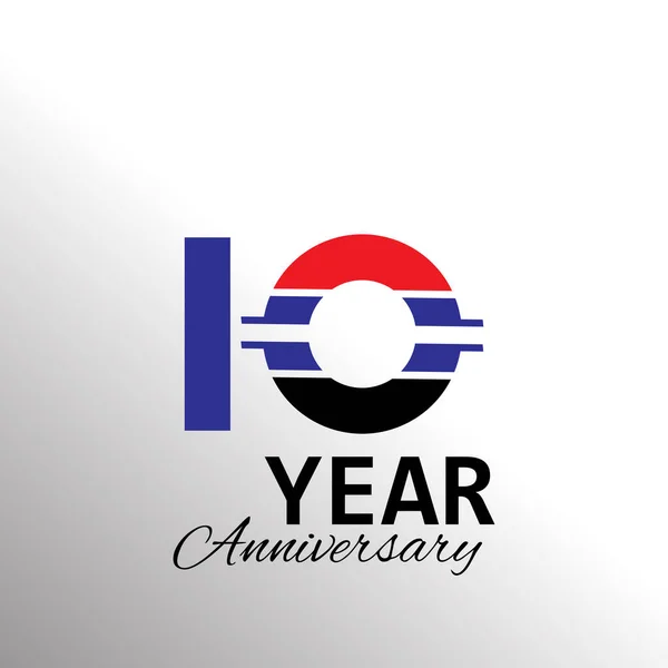 10 Year Anniversary Logo Vector Template Design Illustration White Color