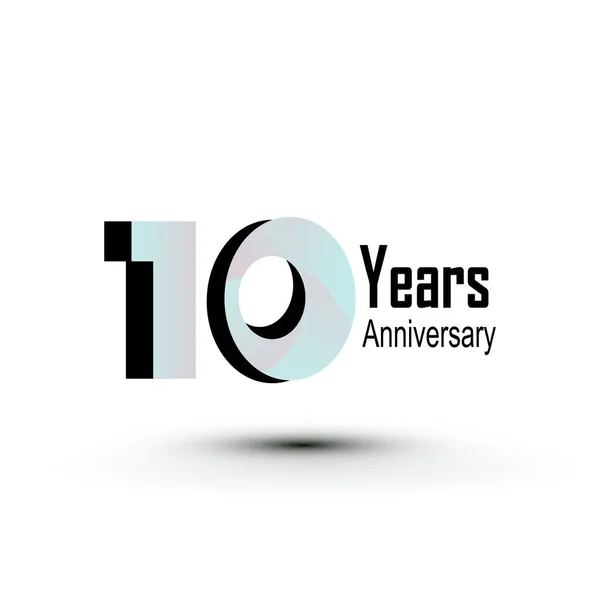 10周年記念ロゴベクトルテンプレートデザインイラストホワイトカラー — ストック写真